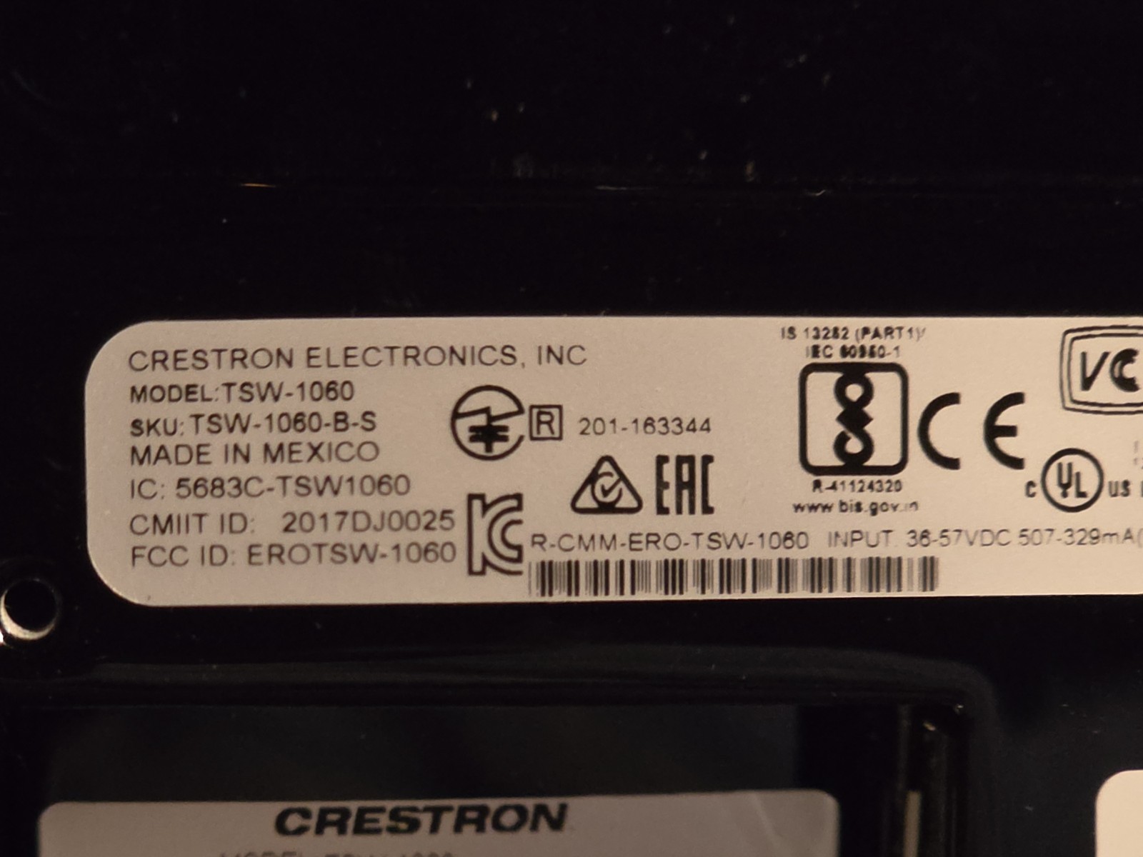Crestron TSW-1060-B-S 10.1″ Touch Screen – Black With Table Mount