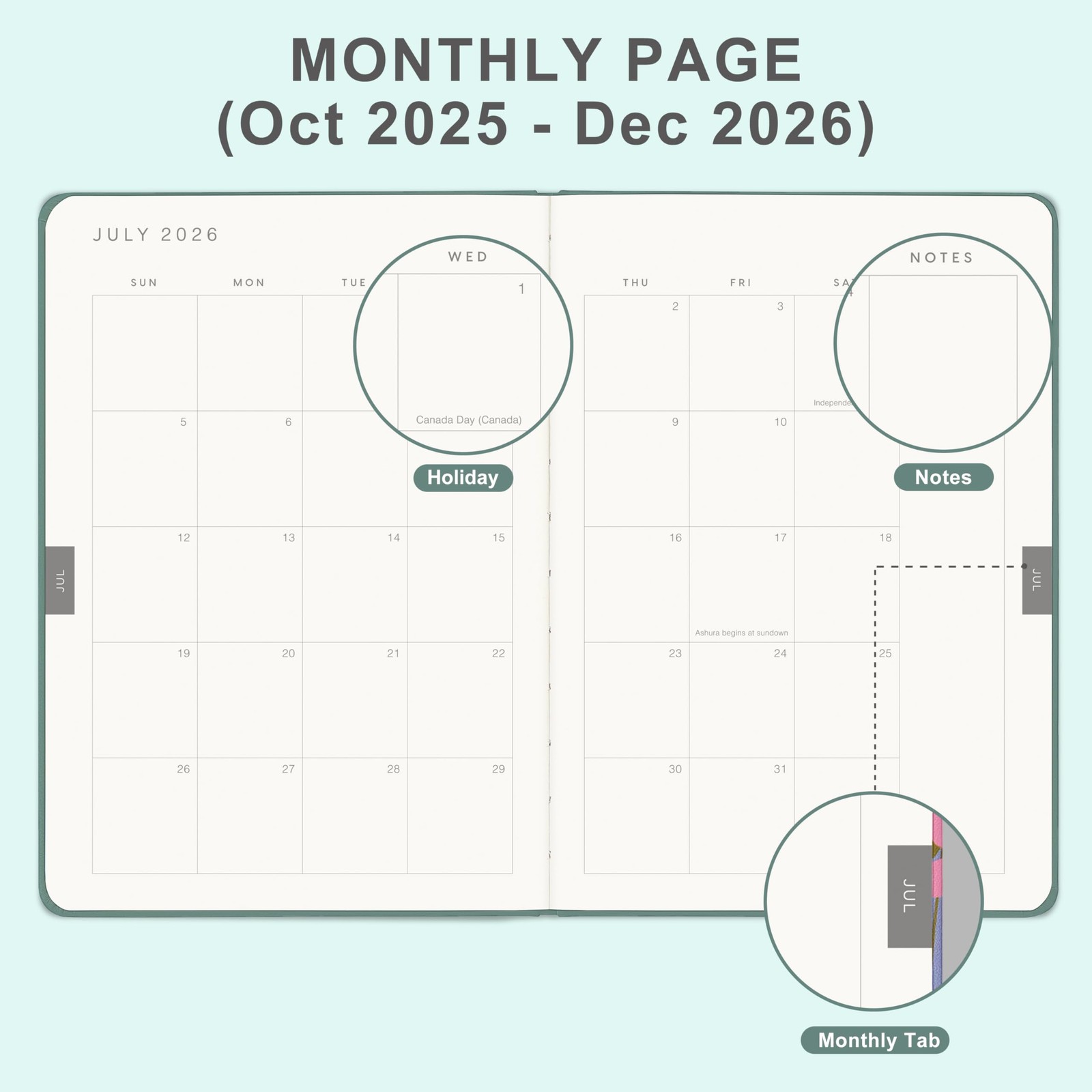 And Per Se 2026 Planner, 15 Months 5.7″ x 8″(Oct 2025–Dec 2026), Green