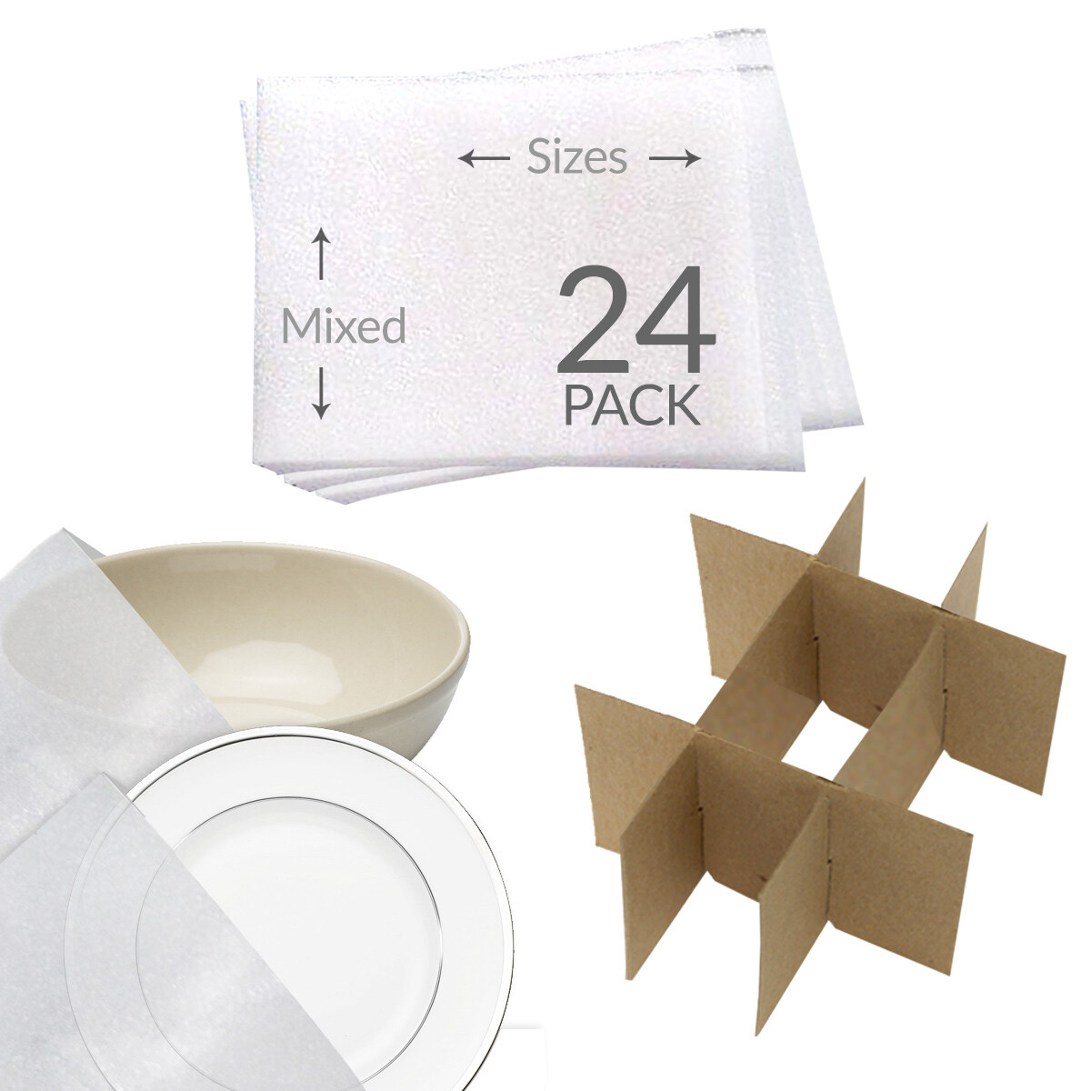 UBMOVE Moving Supplies Foam Wrap Dish Cell Divider kit & Foam Pouches