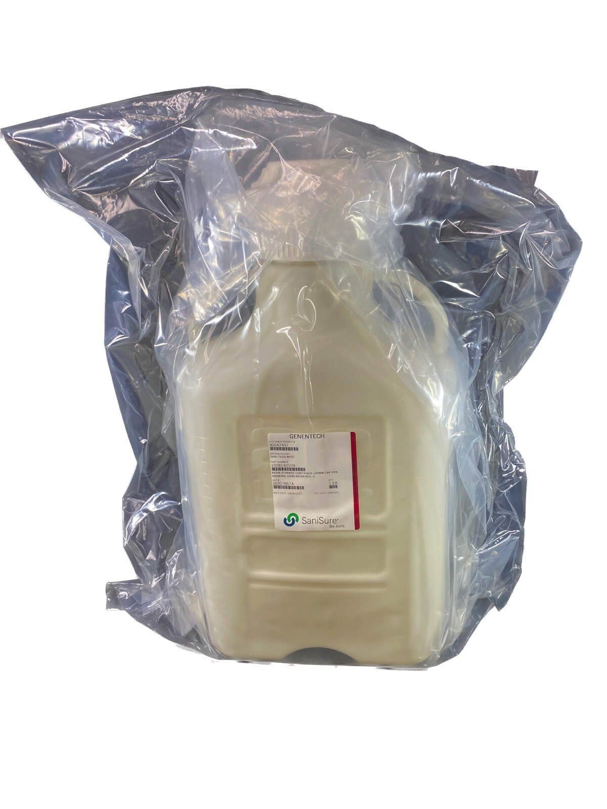 SANISURE 20L HDPE Carboy Rectangular Storage Container With 120mm Cap 1028140104