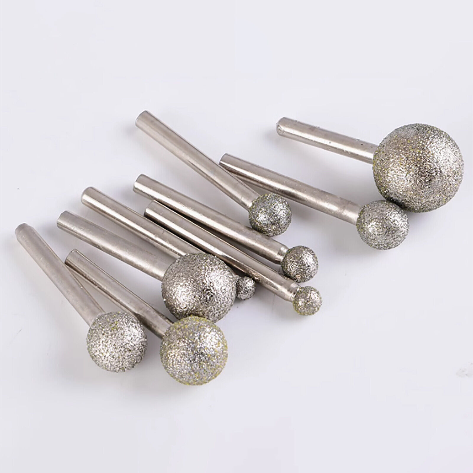 Ball Round Rotary Diamond Burr Drill Bit Grinding Carving 6mm/8mm Shank 6mm-50mm