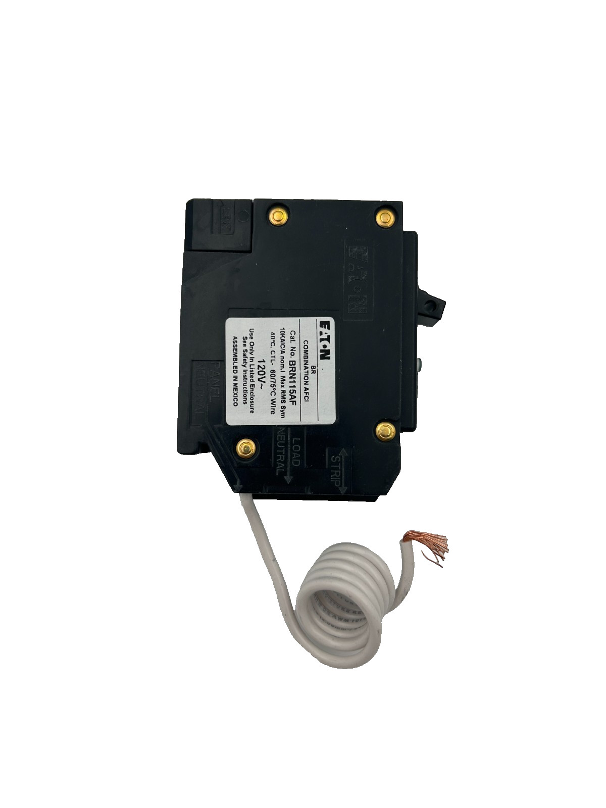New Eaton BRN115AF Combination AFCI Circuit Breaker 15A 1-Pole 120VAC