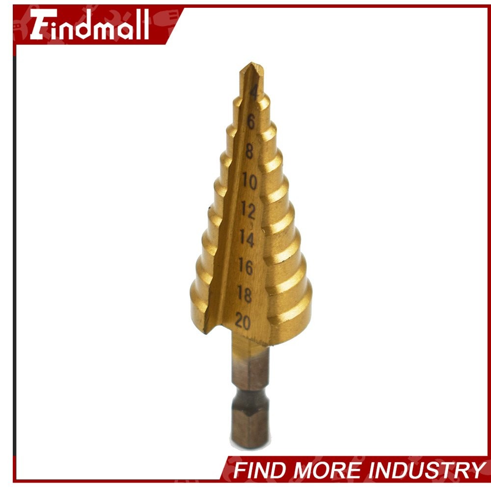 Findmall 3 Pcs 4-12/20/32mm Large HSS Steel Step Cone Drill Bit Set Hole Cutter