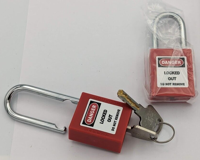 TWO-PACK 2X Lockout Tagout Safety Locks Padlock,2 Keys Per Lock (2 Locks 4 Keys)