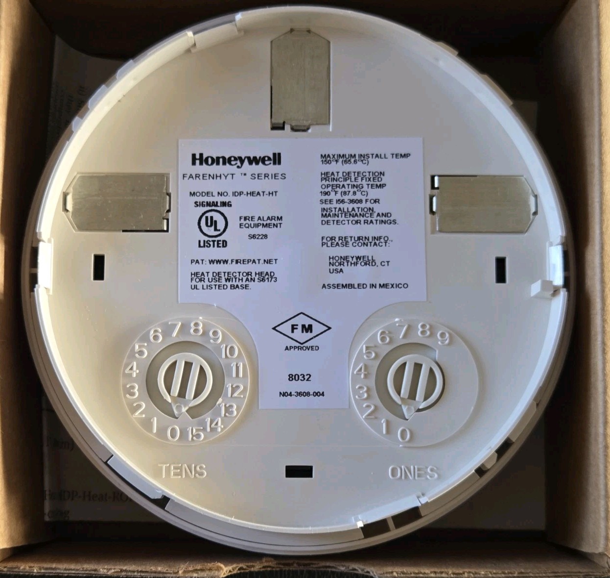 FARENHYT IDP-HEAT-HT 190° HIGH TEMPERATURE HEAT DETECTOR «IVORY» – NEW – 3 AVAIL