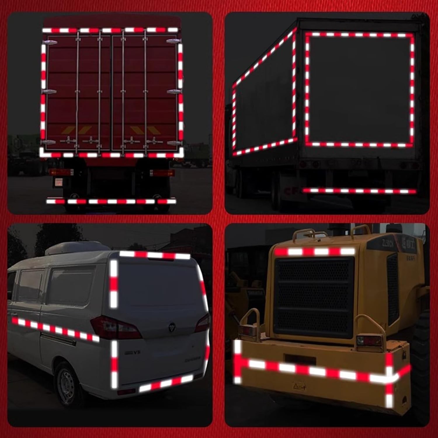 200ft DOT-C2 Red White Reflective Tape 2″ Inch High Vis Safety Reflector Trailer