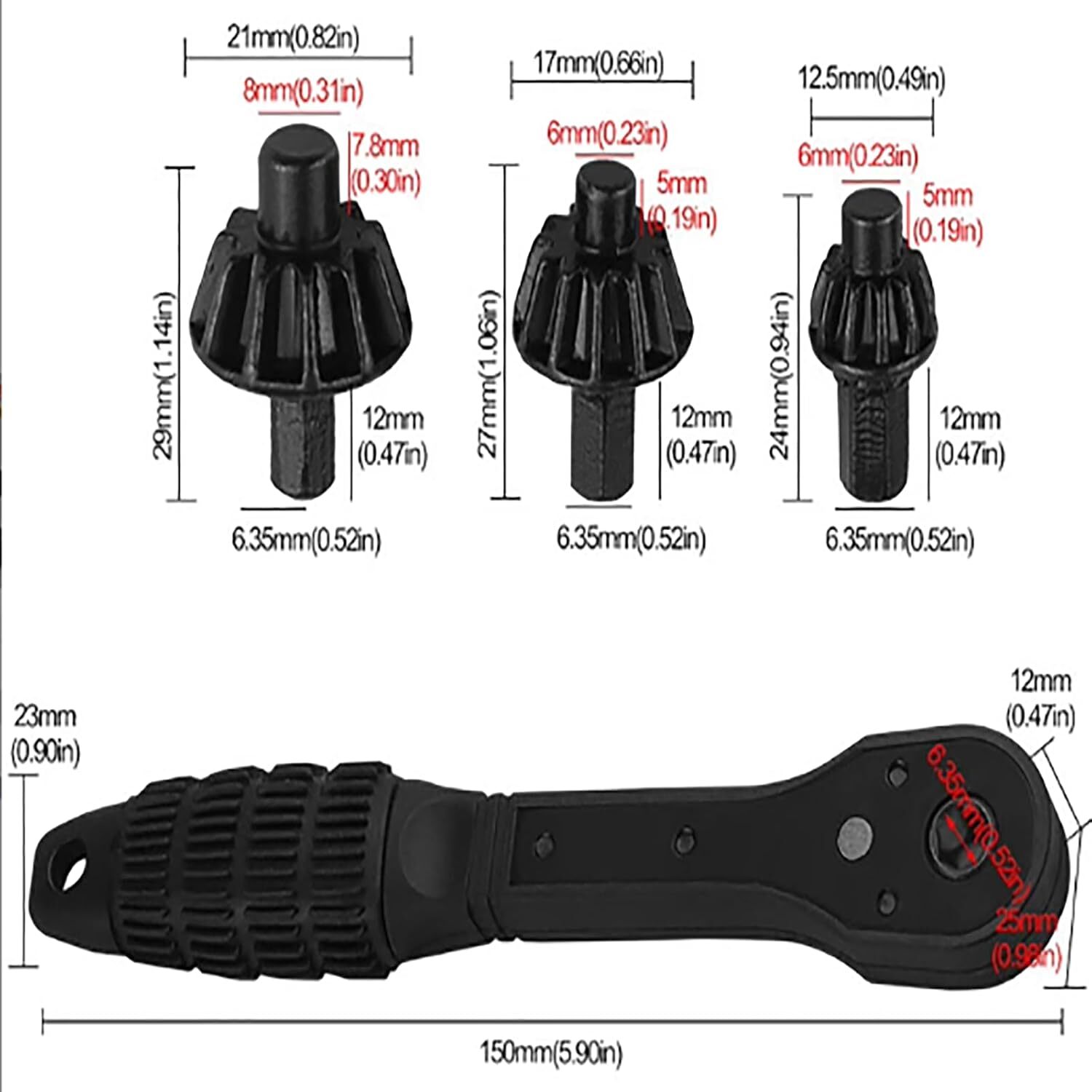 2-in-1 Ratchet Drill Chuck Key Wrench – Universal Chuck Key Replacement Tool for