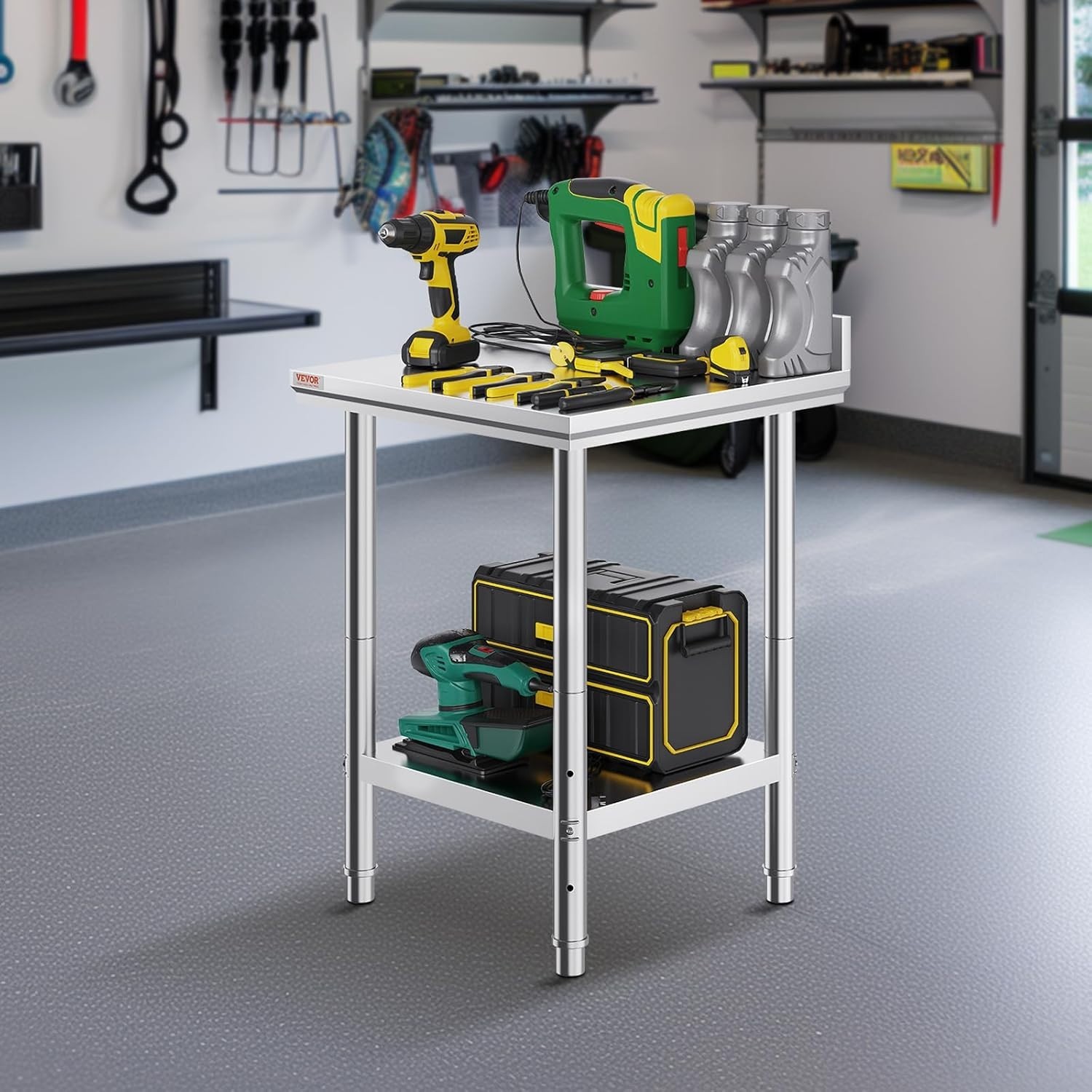 Easy Install 24x24x34 Stainless Steel Kitchen Work Table with Undershelf