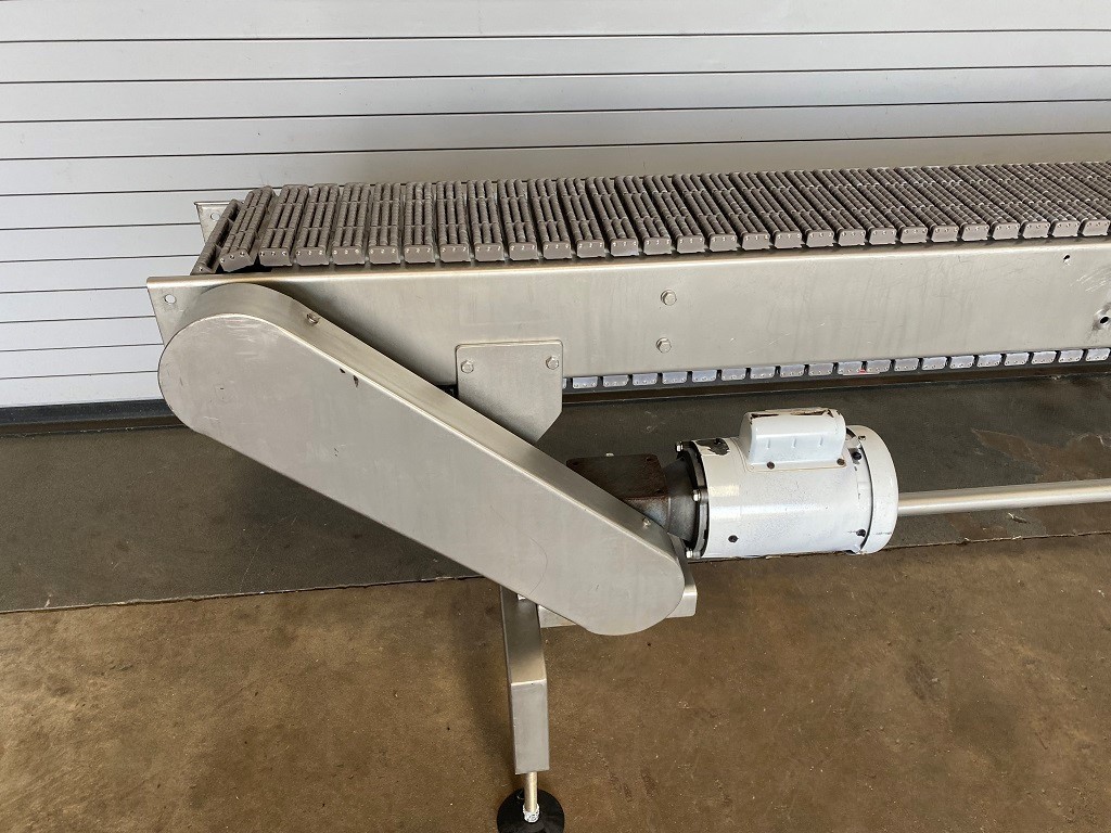 7.5″ x 10′ L Stainless Bottle Conveyor with Plastic Belt, Bottling, Conveying