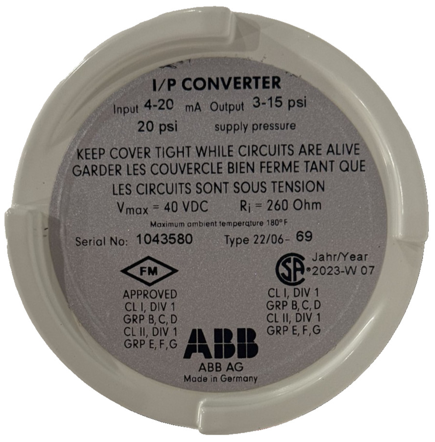 NEW ABB TEIP11-PS INDUSTRIAL I/P SIGNAL CONVERTER 4-20mA 3-15PSI TEIP11PS