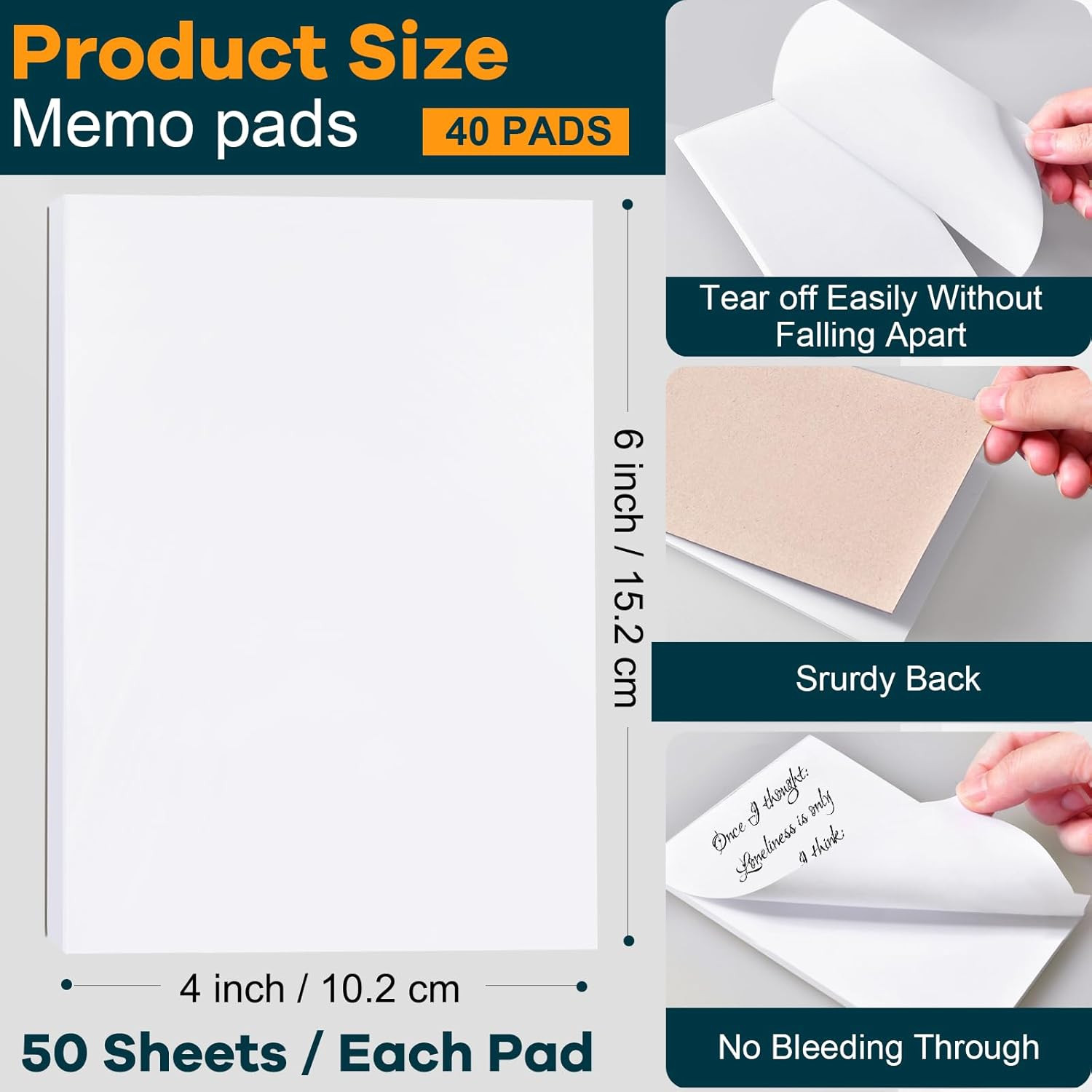 40 Pack Note Pads 4×6, Small Notepads Memo Pads, 50 Sheets Per Note Pad, Blank S