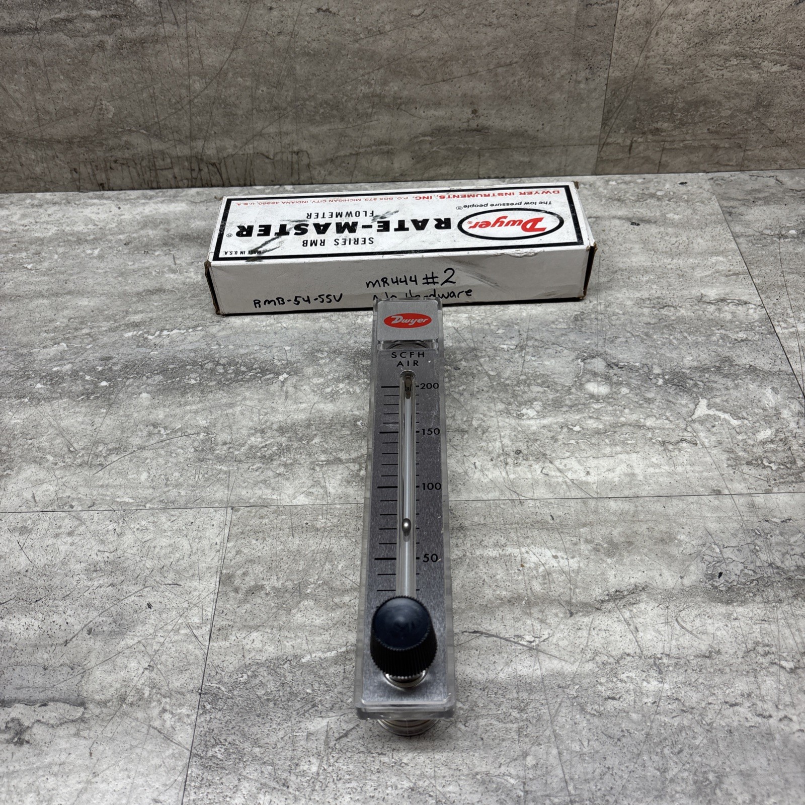 Dwyer RMB-54-SSV Rate Master Flow Meter, 0-200 SCFH Air, NO HARDWARE, New