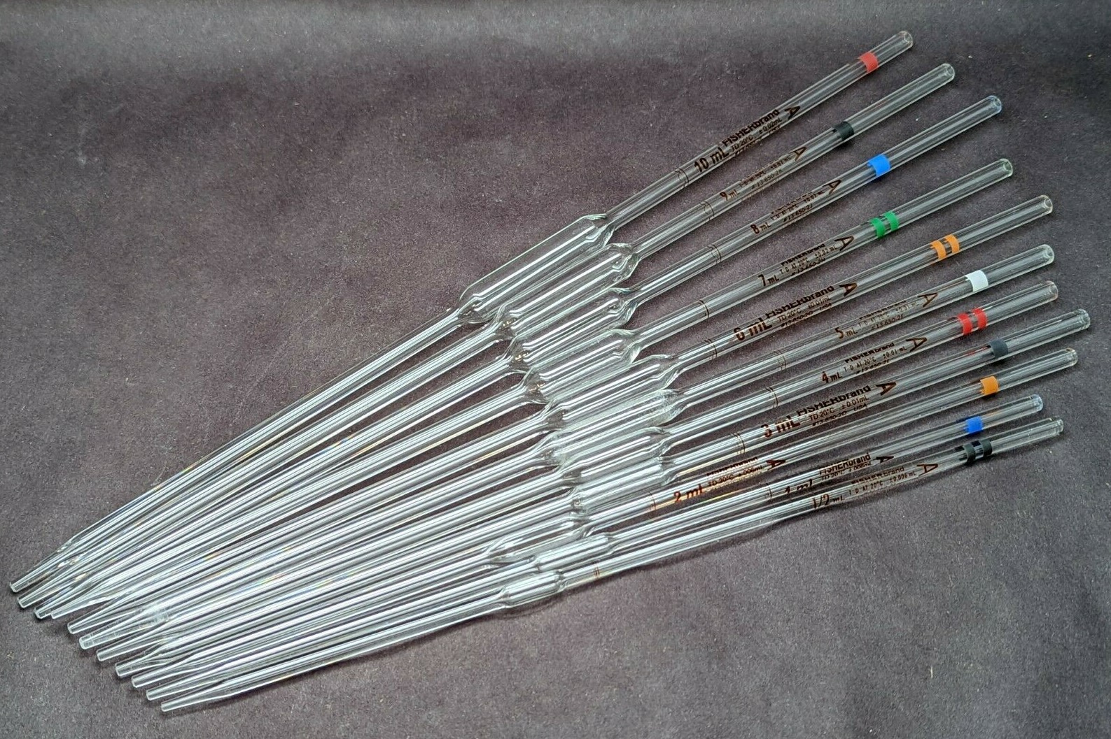 FISHERBRAND Glass Class A 0.5-40mL Bulb Volumetric Reusable Pipette Pipet 13-650
