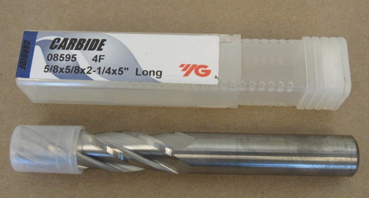YG1 08595 4F 5/8 5/8X5/8X2-1/4X5″ LONG 4 FLUTE CARBIDE END MILL KOREA