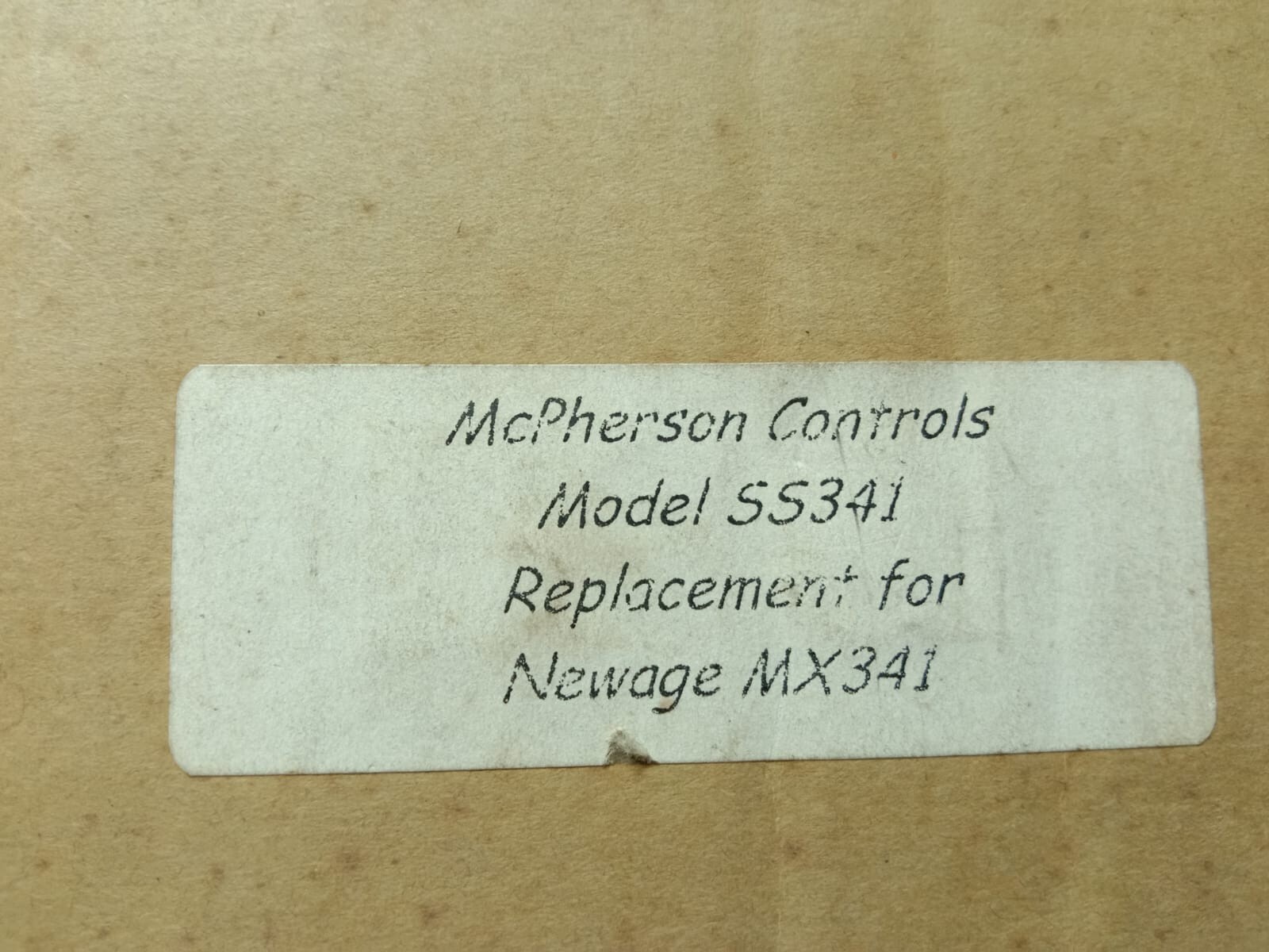 Mcpherson Controls SS341 Automatic Voltage Regulator