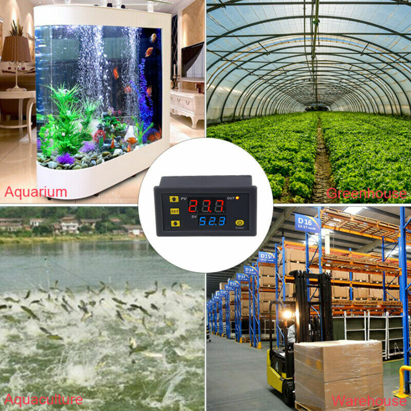 High Precision Digital Temperature Thermostat Controller Red Blue W3230 AC 110V