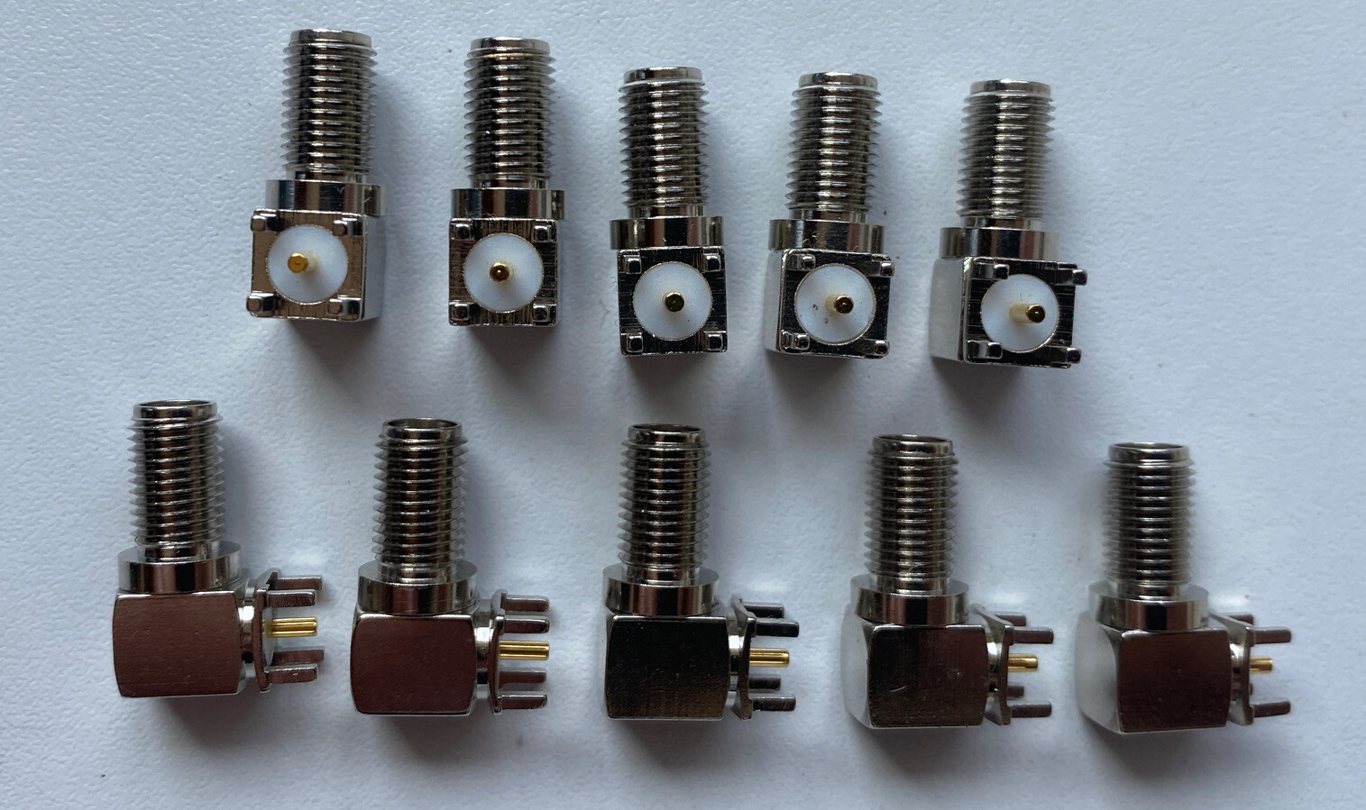 (10 NEW) MOLEX 73251-2201 Gold RF/Coaxial Connector SMA Coaxial Right Angle Jack
