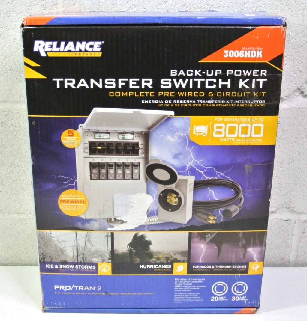 Reliance Controls Backup Power Transfer Switch Kit 3006HDK