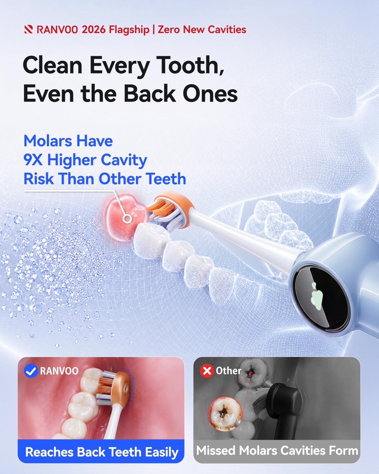 AirJet X3 Enamel [Powerful Anti-Cavity] [Max Interdental Clean] Toothbrush, O…