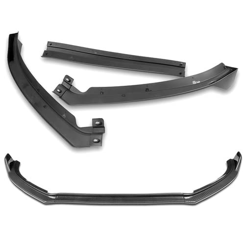 3Pcs Front Bumper Lip Spoiler Splitter Kit For 11-14 VW Jetta MK6 Carbon Style