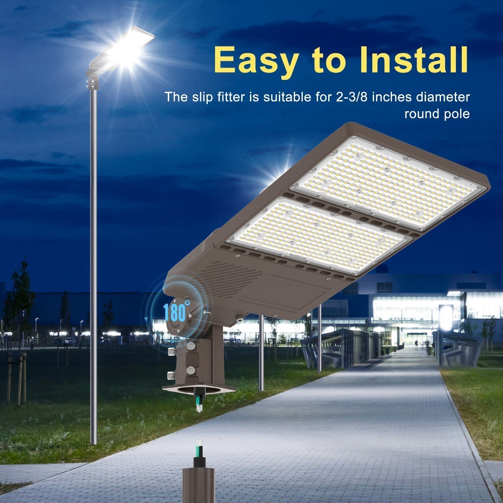 320W LED Shoebox Light Dusk to Dawn Photocell Street Area Parking Lot Lighting