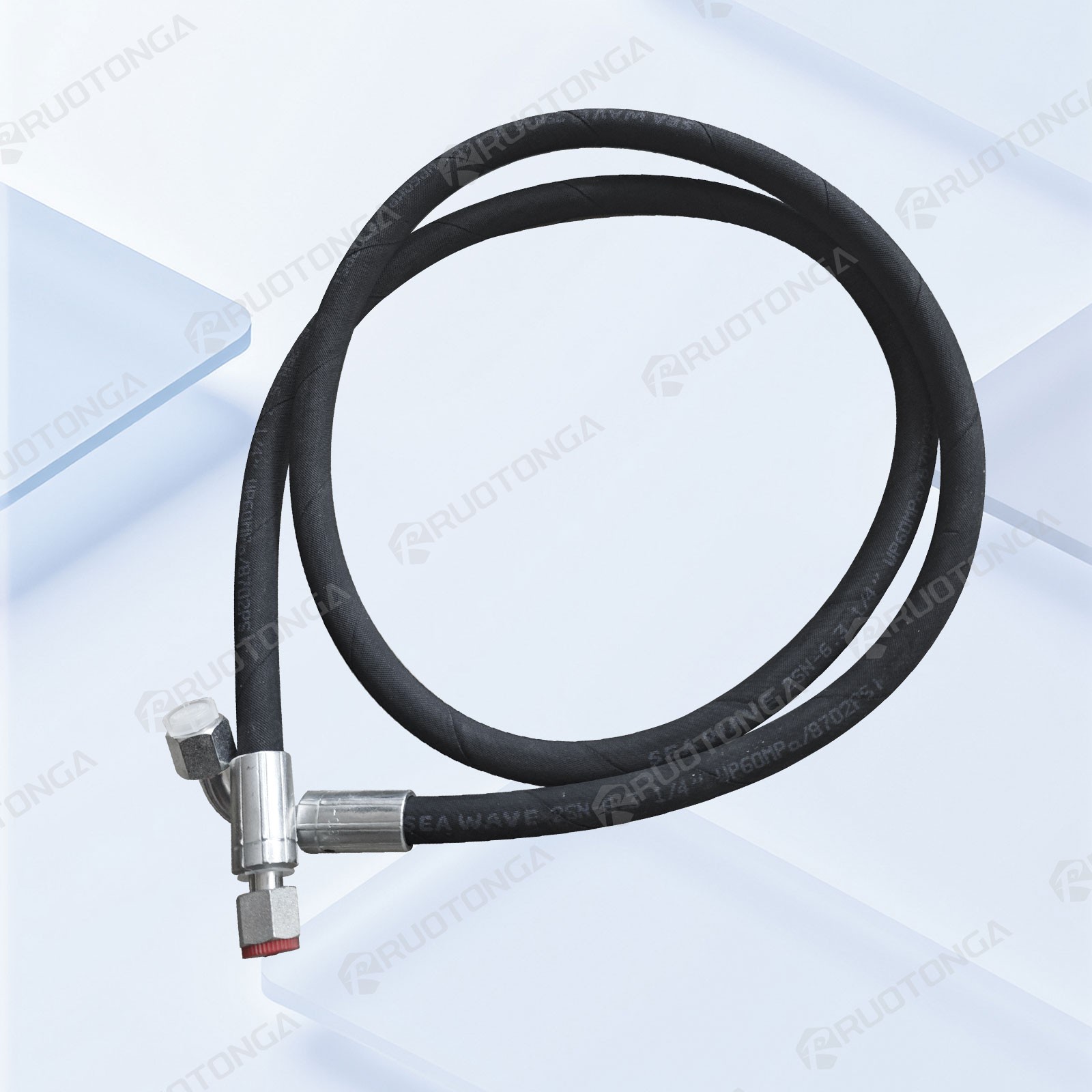 Agt Miva Chinese Mini Excavator Hydraulic Hose M14x1.5 X 60″ One End 90° One Str