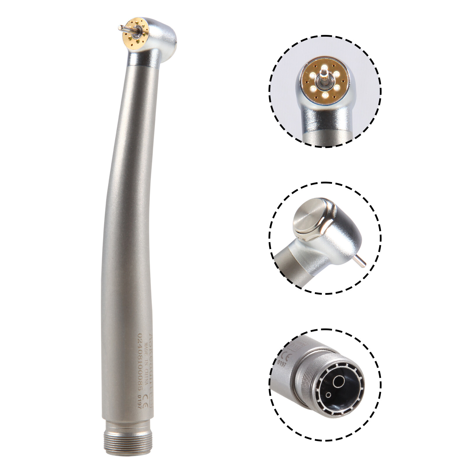 1-10 Dental 6 LED E-generator Fiber Optic High Speed Handpiece 2Hole 6 Sprays