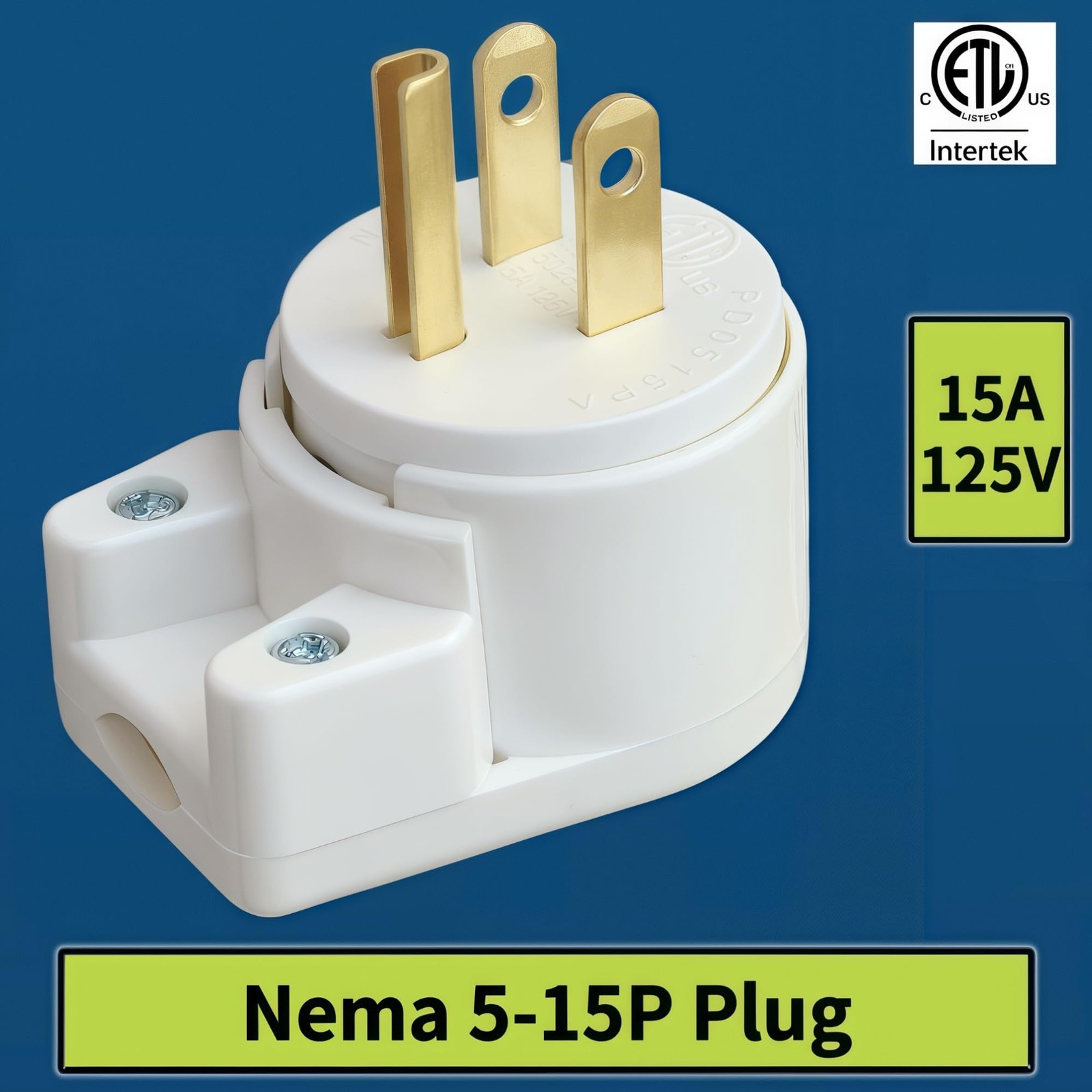 (10-Pack) ETL Listed 90 Degree USA Canada Male Plug Nema 5-15P 3 Pole Angle D…