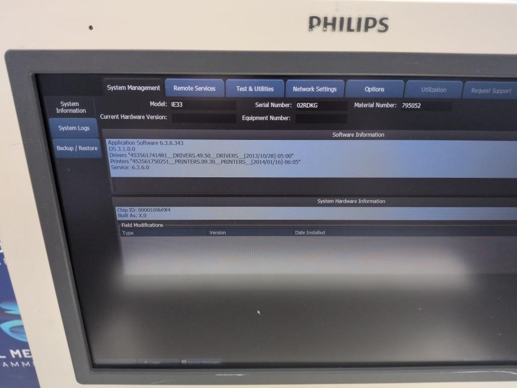 Philips iE33 Diagnostic Ultrasound System Cart 3D/4D Cardiac Vascular DICOM