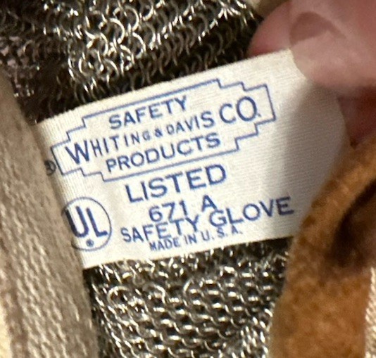 Vintage Stainless Steel Whiting & Davis Safety Cut Proof Glove – Pair Of Gloves