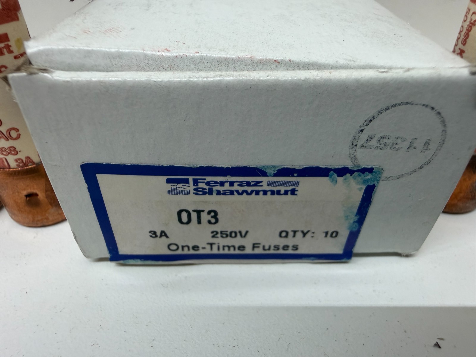 LOT OF (10) NEW OLD STOCK! FERRAZ SHAWMUT 3A 250V ONE-TIME FUSES OT3