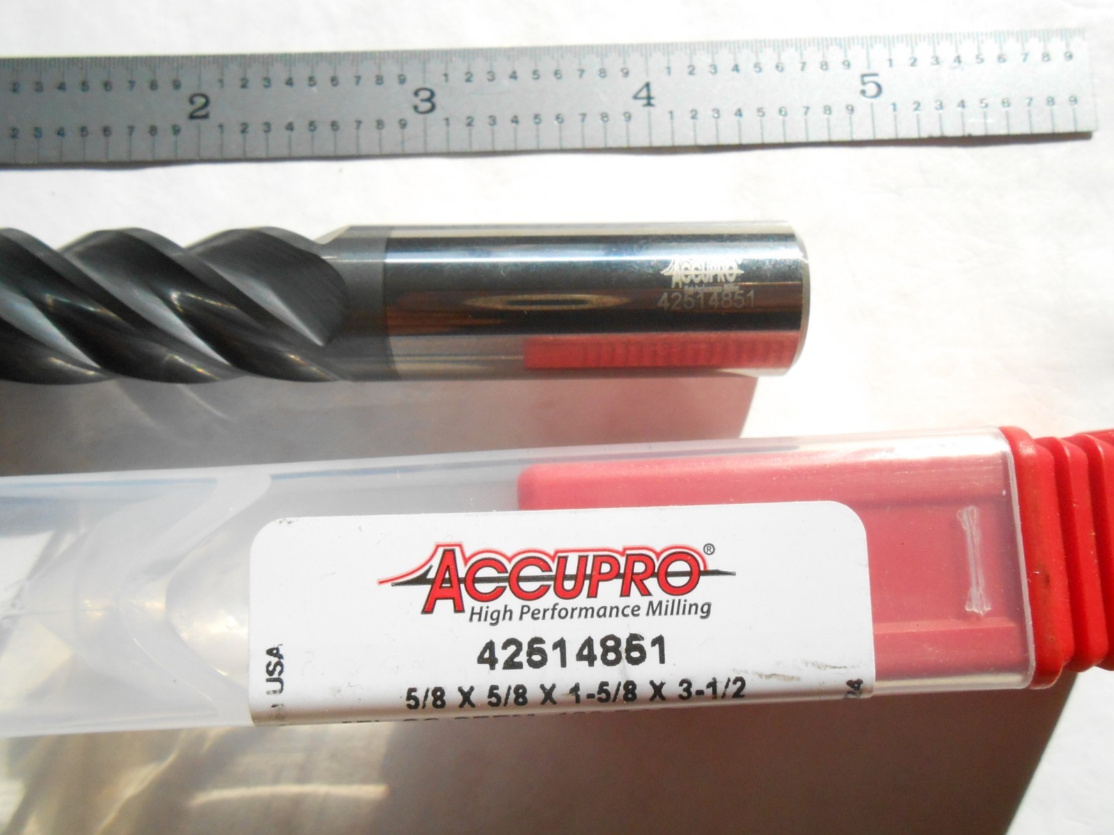 NEW ACCUPRO USA 5/8″ D. X 1-5/8″ LOC X 3-1/2″ L X .120″CR CC 5FL CARBIDE ENDMILL