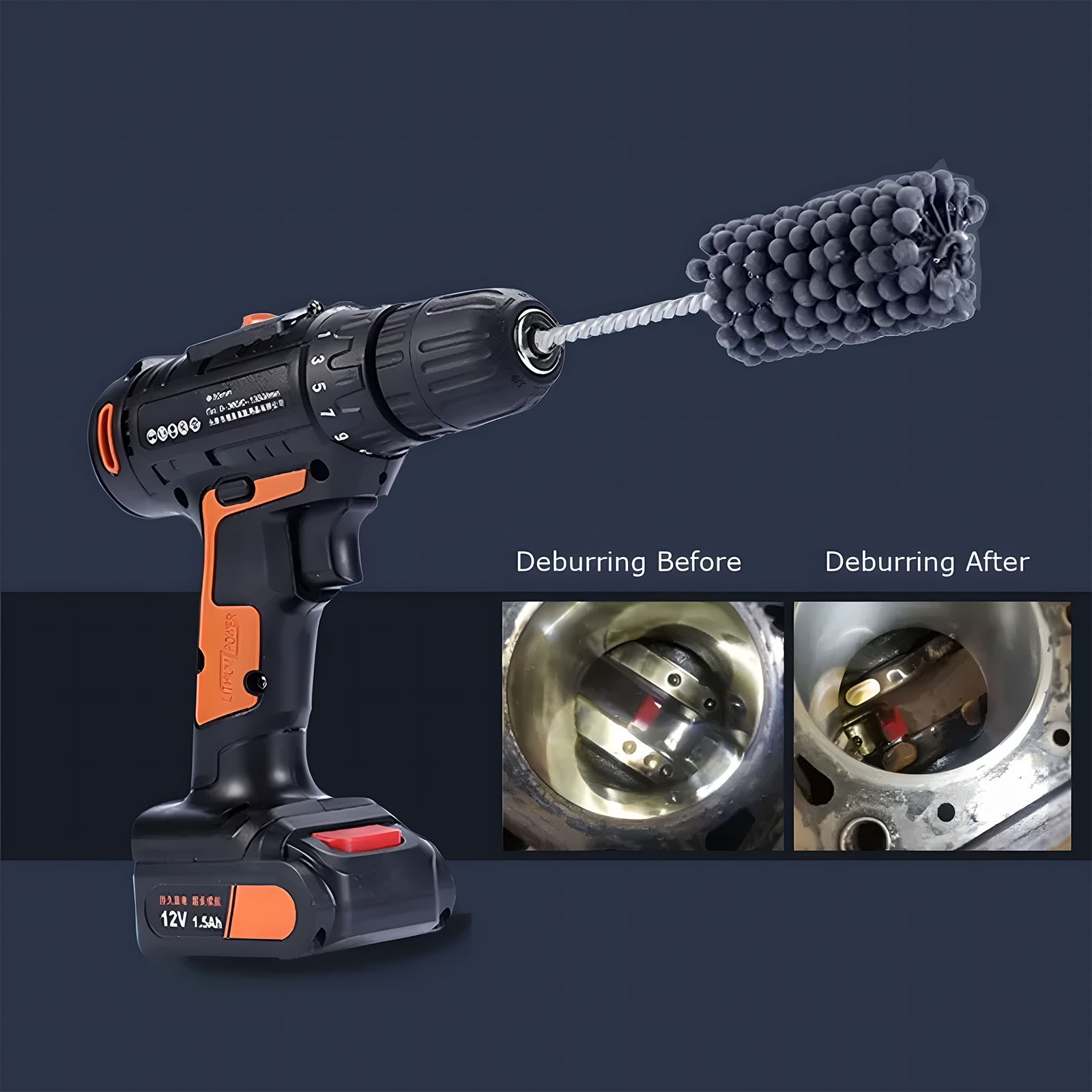 3-1/2″ 90mm Engine Cylinder Flexible Ball Hone Brush 240 Grit Tube Honing Brush