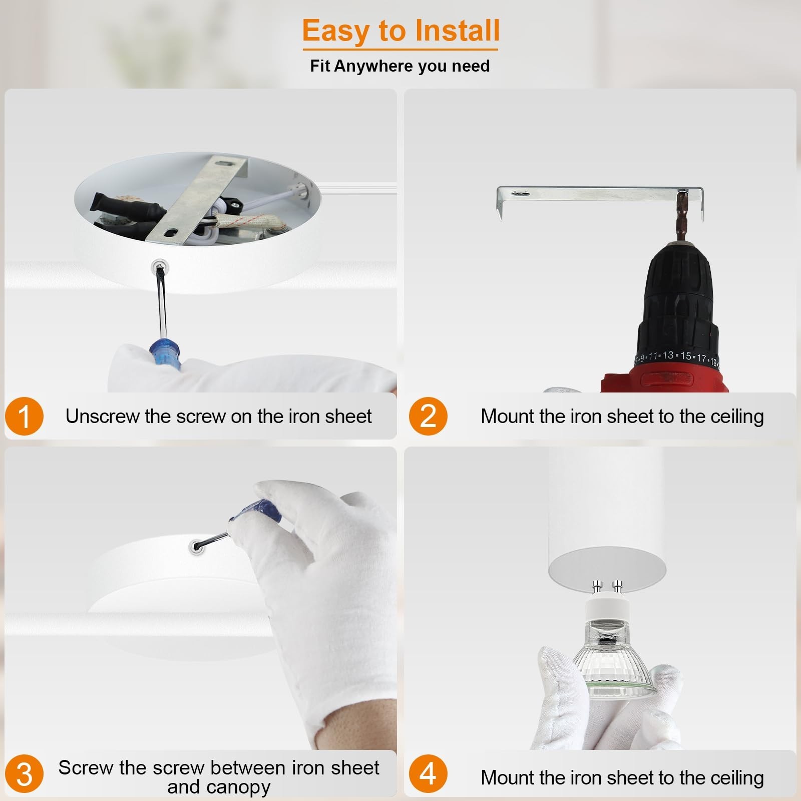 Plug in Track Lighting LED, Track Lighting Fixtures Ceiling, White 8-Light Ki…