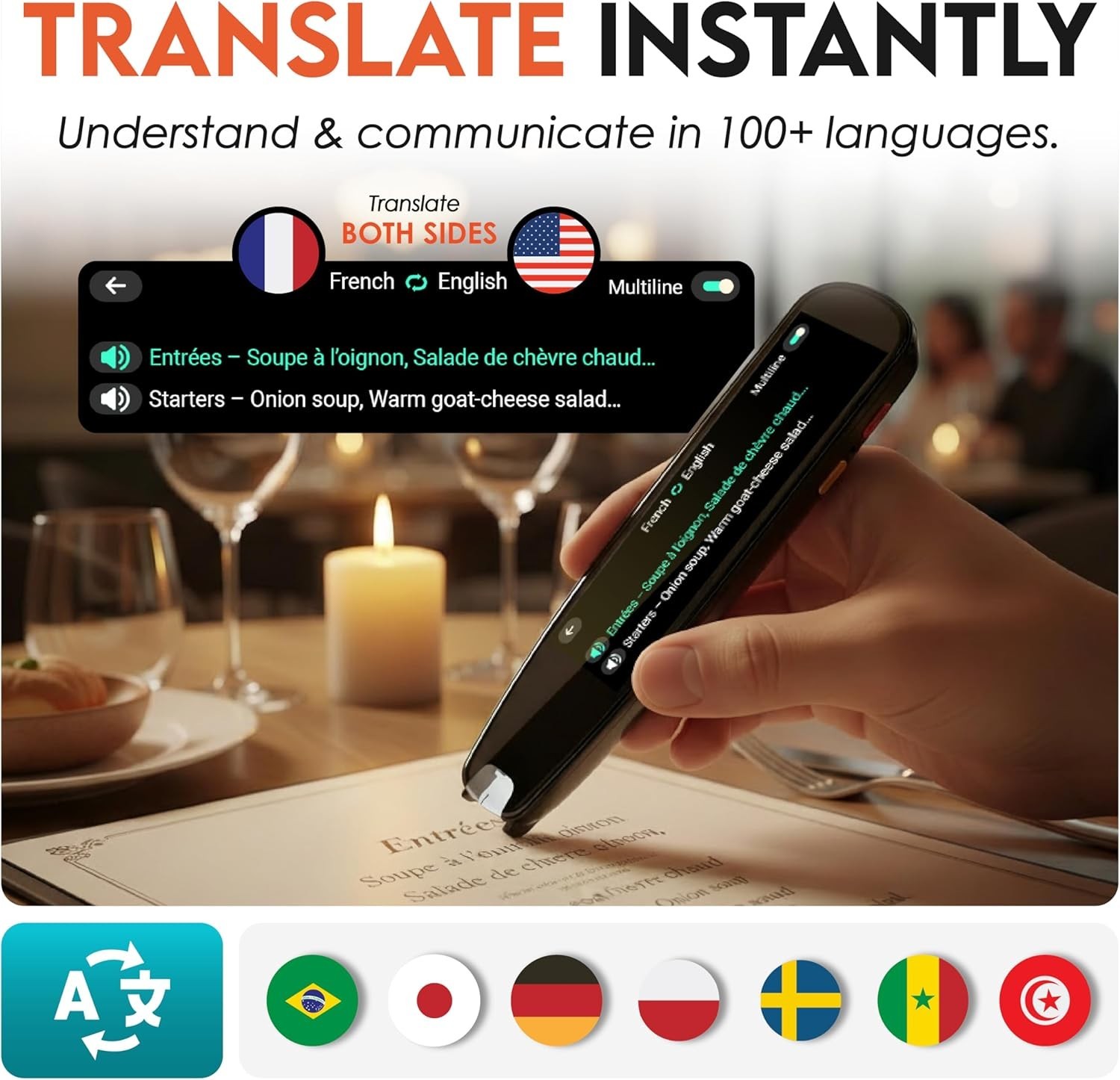 AI Pen with Built-in Screen | OCR Scan Reader & Text to Speech | ChatGPT Pen Kit