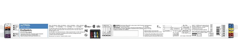 ECT514JUNV2 LUTRON 2 X 14W F14T5 linear lamps.