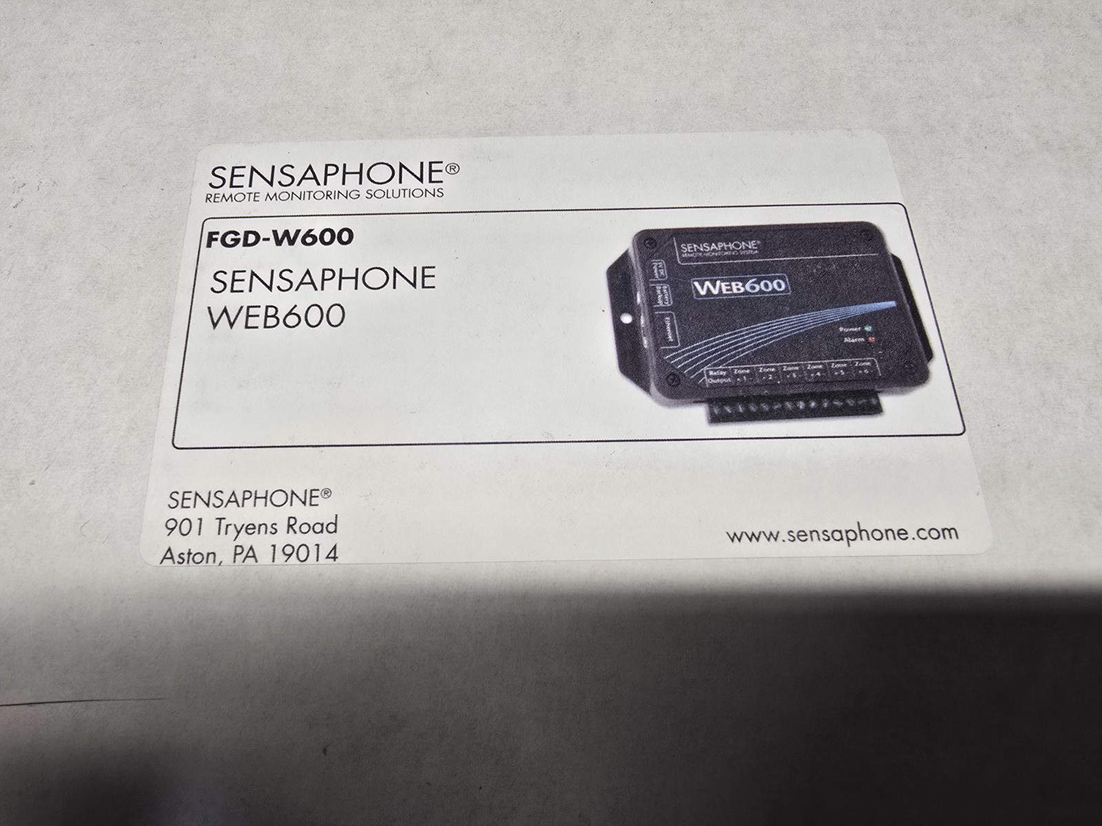 Sensaphone FGD-W600 Web 600 with Backup Battery FGD-W610-8