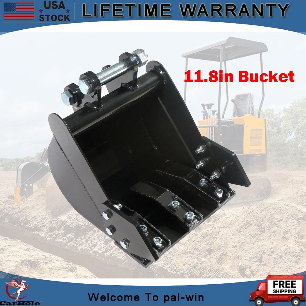 11.8in Bucket Mini Excavator 300mm for 0.8-2 Ton Small Diggers Narrow Heavy Duty