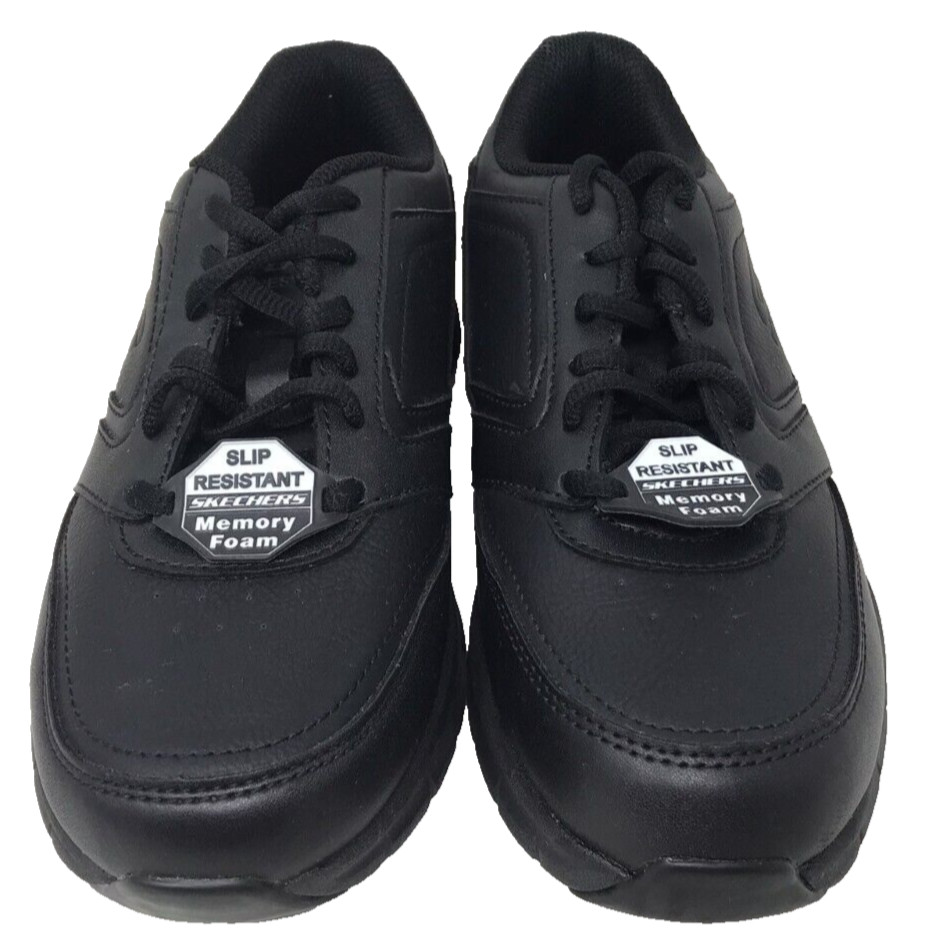 Skechers Women’s Work Nampa Wyola Lace Up Slip Resistant Shoes Blk Size:10 120Y
