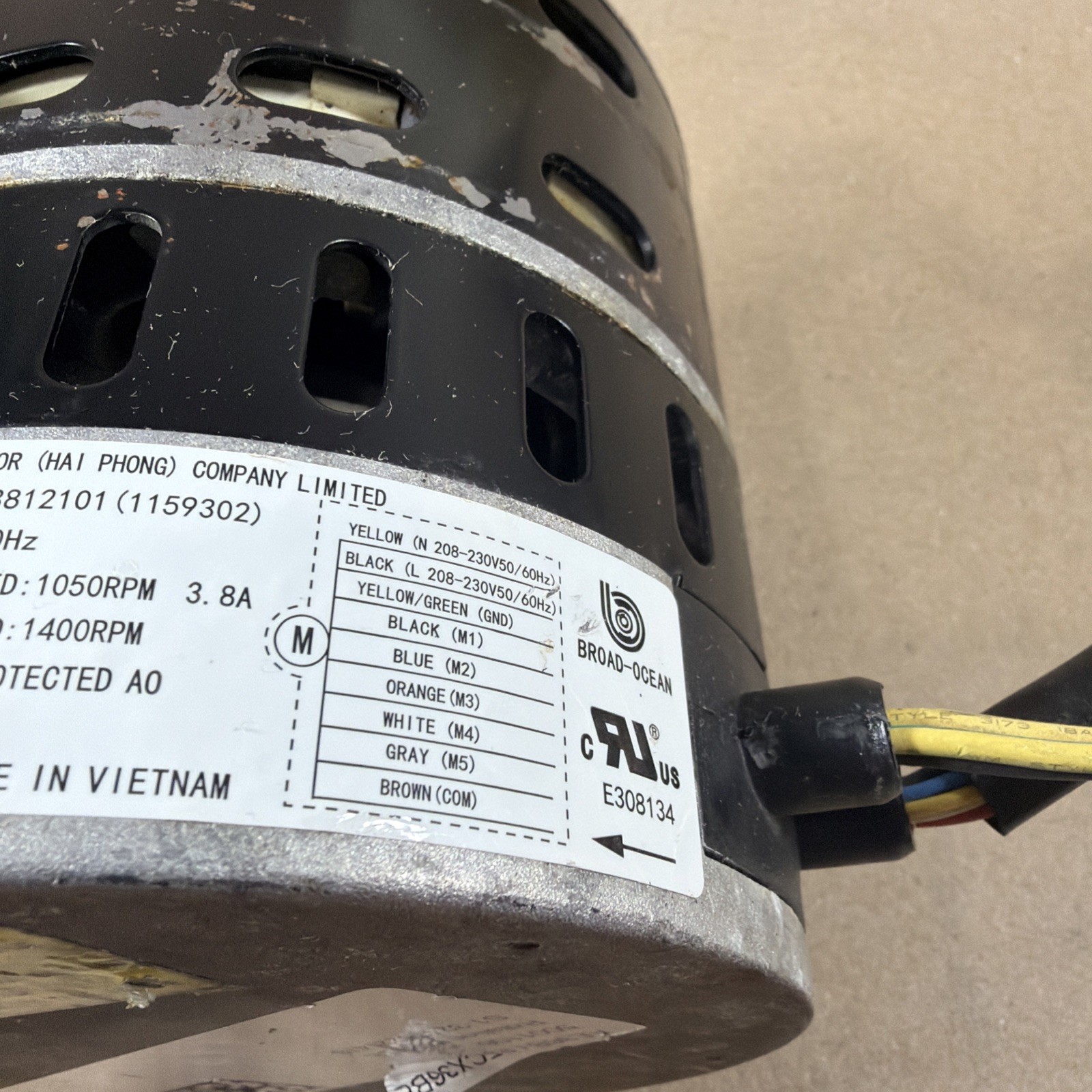 TESTED🔥 BROAD-OCEAN ECM BLOWER MOTOR 1/2HP 208-230V ZWK702B53812101