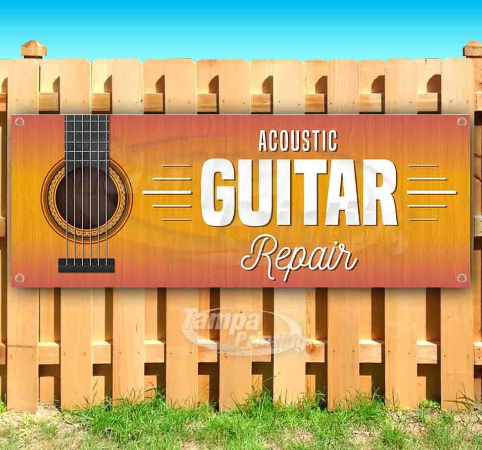 ACOUSTIC GUITAR REPAIR Advertising Vinyl Banner Flag Sign Many Sizes USA SERVICE