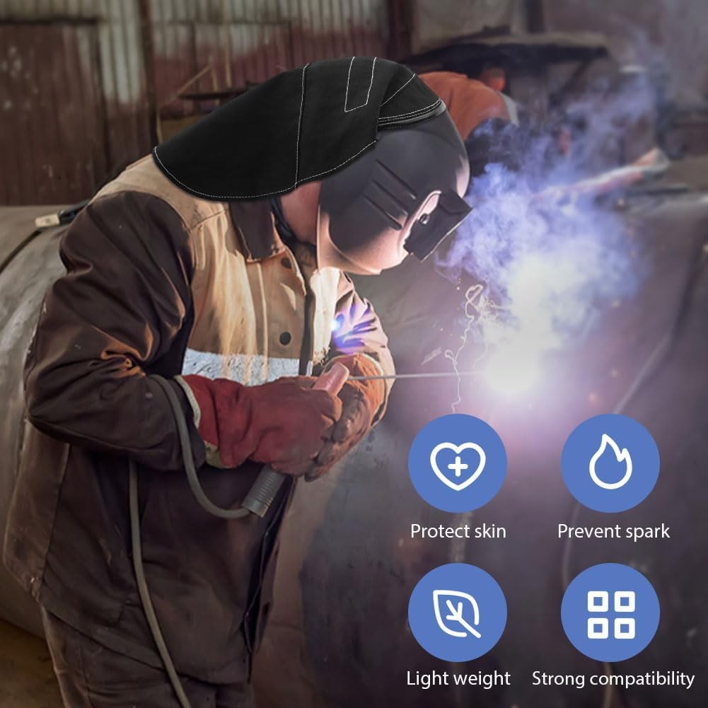 Welding Helmet Cover Fireproof Extended Head Wrap Full Protection Hood Black