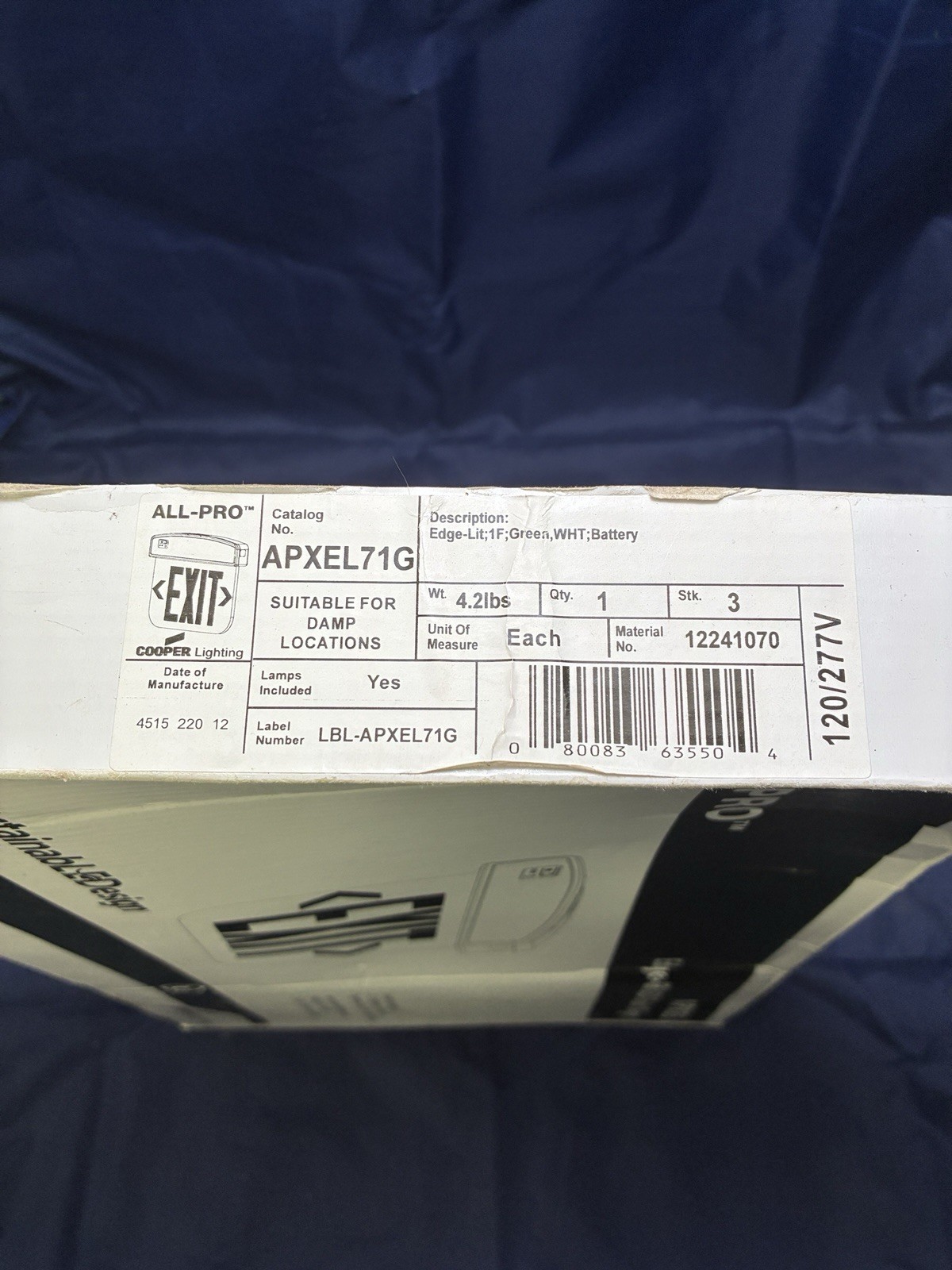 COOPER Lighting APXEL71G Exit Sign APXEL Edge-Lit LED