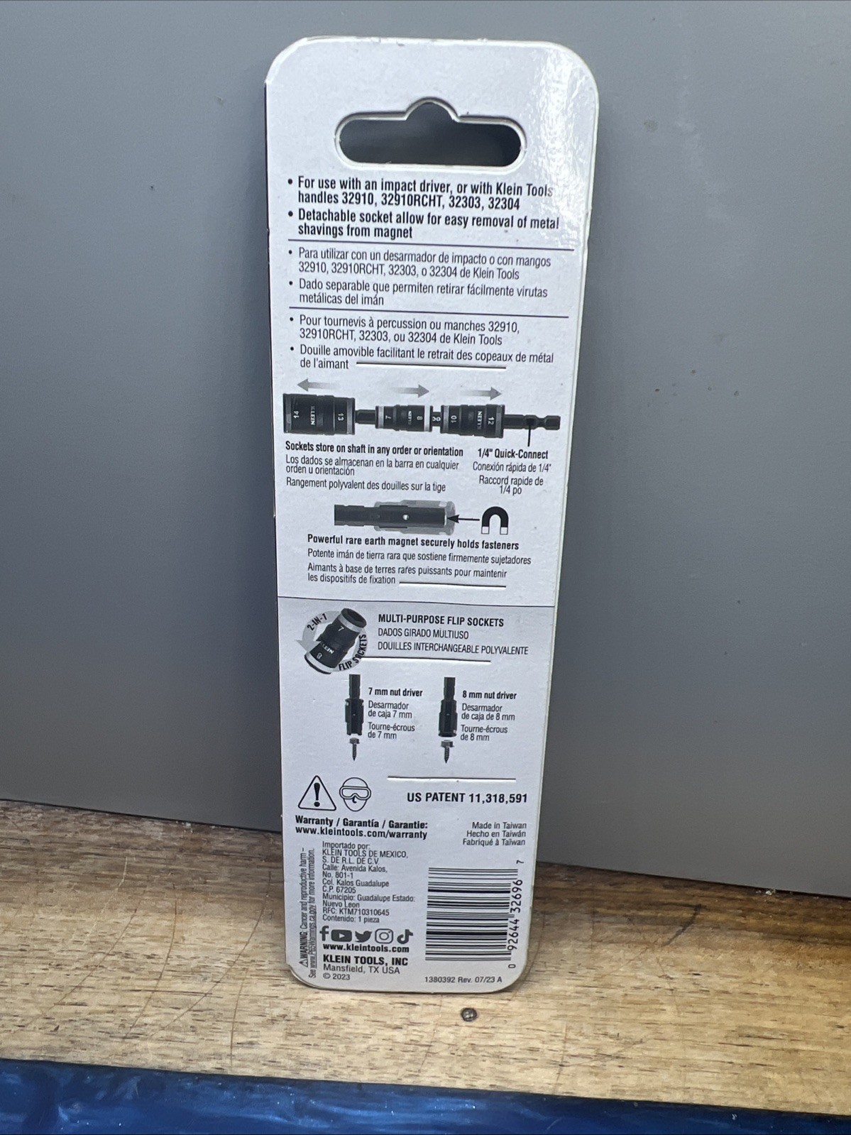 Klein Tools 32933M 6-in-1 Impact Rated Flip Socket Set 5” 6 Metric Hex Sizes NEW