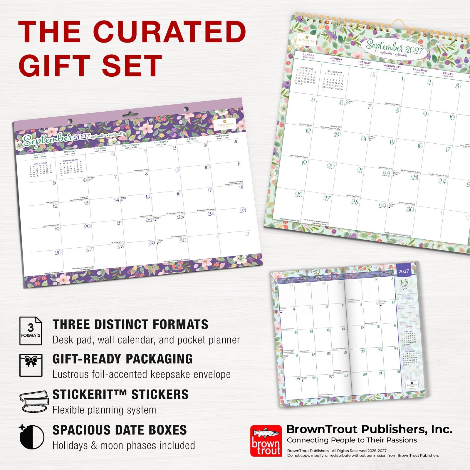 Turnowsky 2027 Gift Collection | Desk Pad, Wire-O Calendar, Pocket Planner
