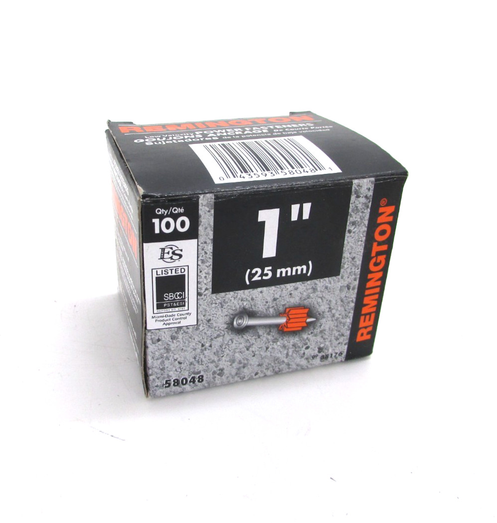 REMINGTON 1″ LOW VELOCITY FASTENERS 58048, BOX OF 100 pcs