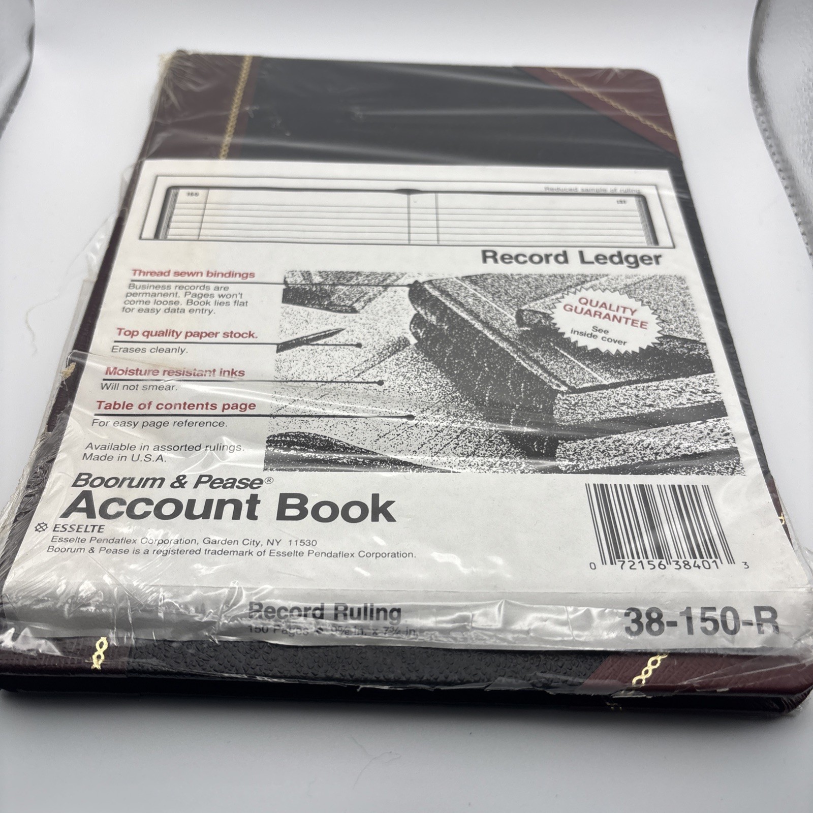 Vintage Boorum & Pease Columnar Account Book Record Rule Black Cover 150 Pg