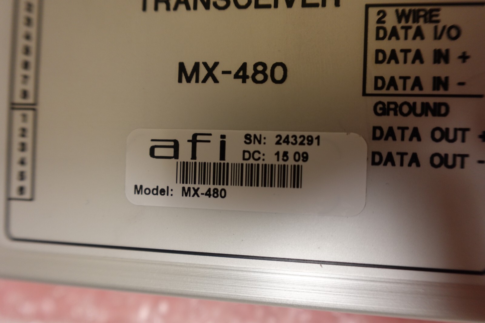 AFI American Fibertek – MPD Data Transceiver Module 1300nm 2 Fiber – MX-480 NEW