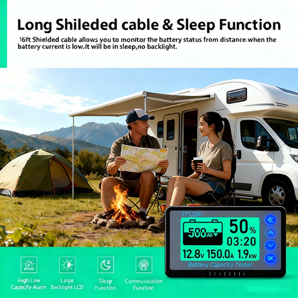 120V 500A Battery Monitor High and Low Voltage Programmable Alarm Voltage Tester