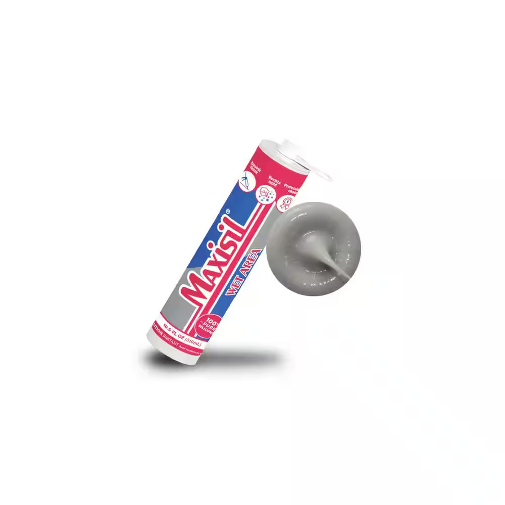 Maxisil 10.5 Oz. Light Grey Standard Tube Kitchen and Bath Silicone Sealant Tube